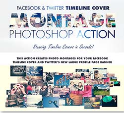 极品PS动作－图片散射(含高清视频教程)：Facebook And Twitter Timeline Cover Montage Ac